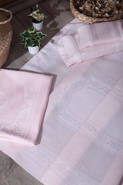 sarra Набір з 4-х наволочок з бахромою - лосось