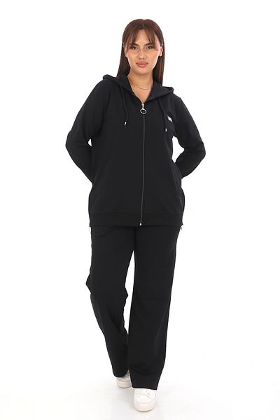 WND SPORT Large Size 2-Piece Zippered Women's Tracksuit Set