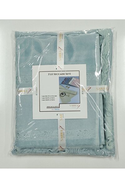 sarra Набір з 3-х килимків з бахромою з ажурної тканини - нафта