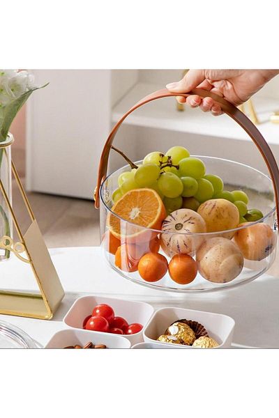 Hayveys Round Fruit Pot with Handle Portable Basket