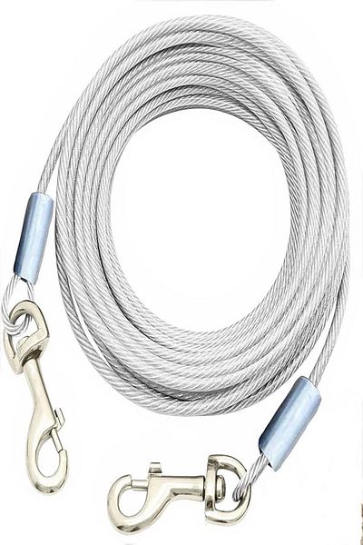 LİDERSAN ÇELİK Mm 10 Meters + 2 Screw Carabiner Dog Garden Tethering Rope Transparent Color (90 Kg)