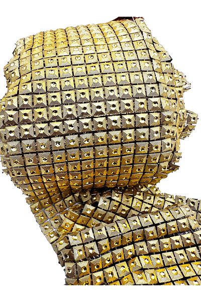 BukiroAtelier Shiny Enli Decorative Stoned Strip - 2 Meters 10 cm Gold Strip