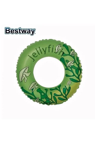 BESTWAY حلقة بحرية للأطفال مقاس 51 سم من عمر 3 إلى 6 سنوات - حلقة سباحة متنوعة على شكل سمكة 36011