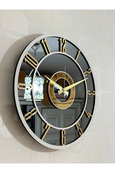 Pey Aksesuar Mirrored Wall Clock (Real Mirror) 40 cm Modern Design