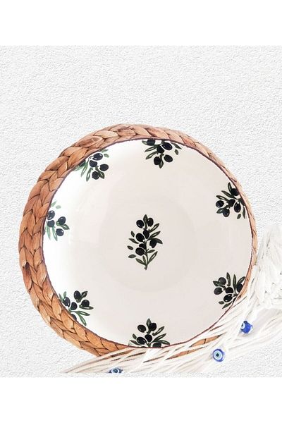 Ganita home 25 cm Ceramic Olive Salad Bowl