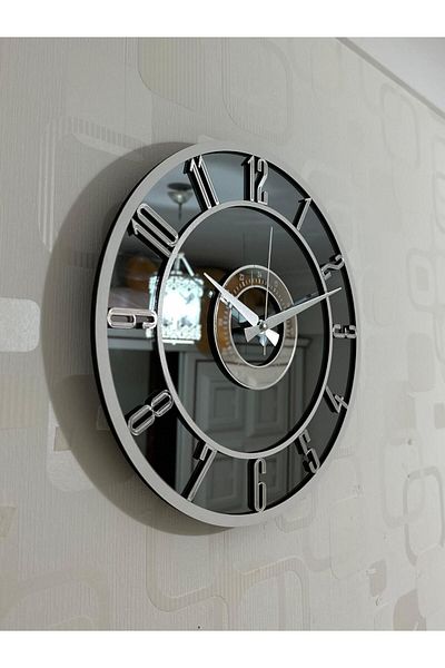 Pey Aksesuar Mirrored Wall Clock (Real Mirror) 40 cm Modern Design