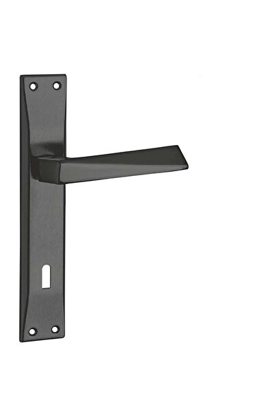 ararsanburada Prizma Aynalı Oda Kapı Kolu ve Nokta Sesiz Kapı Kilit Mat Siyah 1 Kapılık