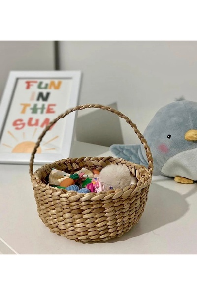 afralya home Hasır Sepet Dekoratif Duvar Süsü Modeli Ev Salon Çocuk Odası Mutfak Duvar Süsü
