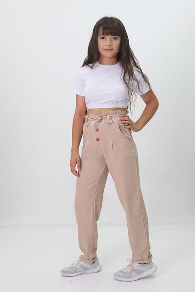 GZT TEKSTİL Girl's Linen Trousers 3503
