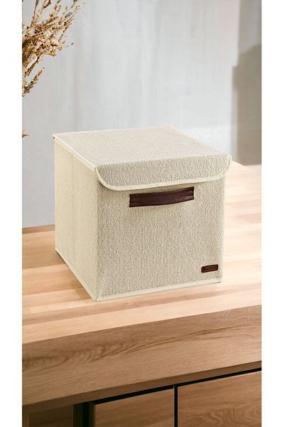 PRENDİ HOME قماش منشفة بغطاء مقاس 30 × 30 × 30 - صندوق تخزين قابل للطي لتنظيم الملابس والألعاب في الخزانة