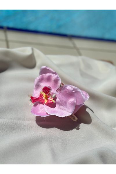 yucelique Aloha Design - Закопчалка с дизайн на орхидея, цветен детайл (10 см.)