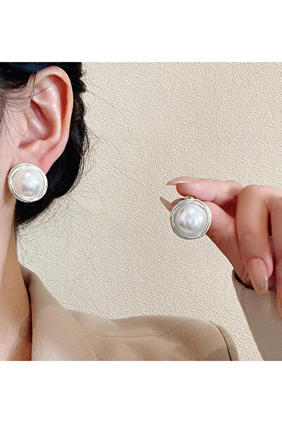 Glaren Pearl Silver Vintage Women's Earrings