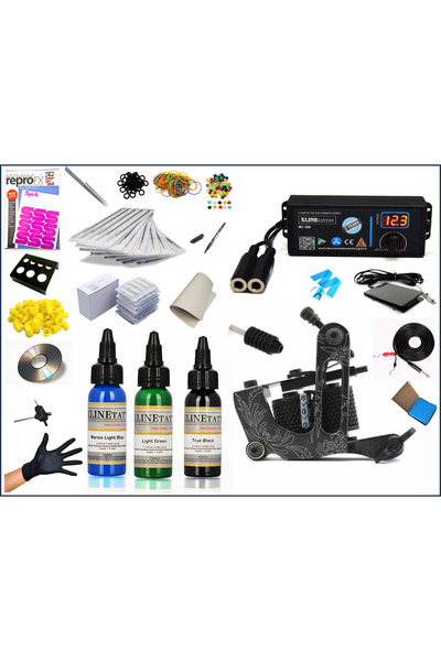 XLINETATTOO Xl-2249 Büyük Boyalı Tattoo Dijital Tattoo Dövme Makinası Seti Pr...