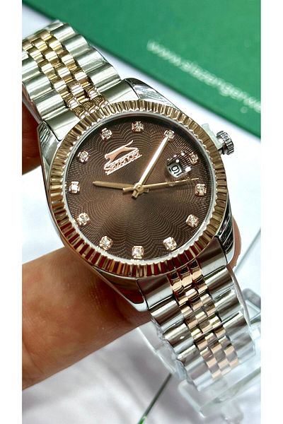 Slazenger Yellow Calendar - Color-Shading and Non-Claring Women's Wristwatch