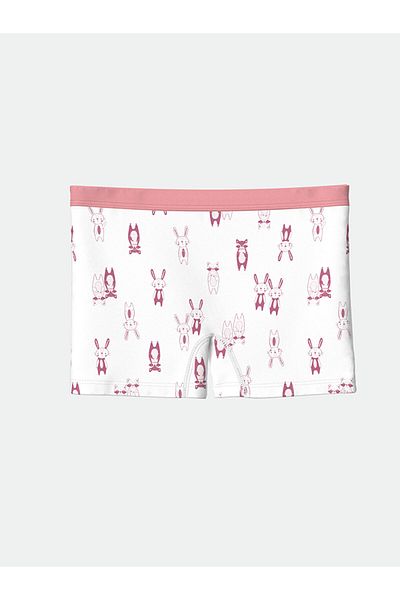 LC Waikiki Lcw Kids Ecru Printed Girl's Boxer 3-Piece