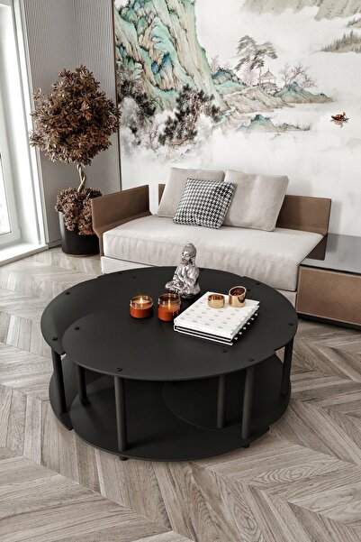 messer Yin Yang Unıty Serenıty Orta Sehpa 4 Lü Siyah-100 Cm