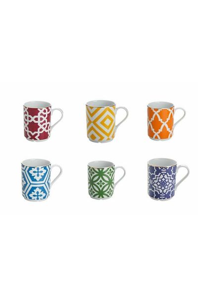 Porland Morocco Mixed Color Mug Set 6 Pieces 04a P021271