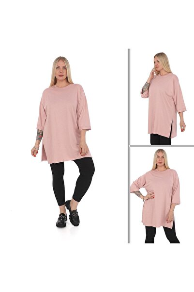 elma abone Plus Size Combed Cotton Tunic