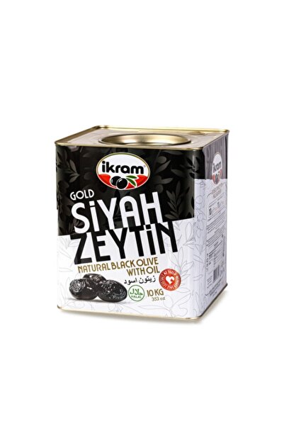 İkram Gemlik Doğal Yağlı Sele Siyah Zeytin ( L Kalibre ) 10 Kg Teneke