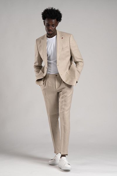 Sır SIR Regular Fit - Half Lined 100% Linen Suit