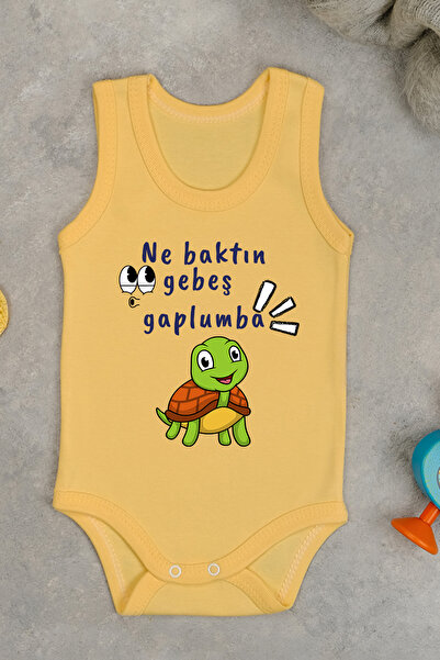 bebetospik Cotton Baby Gaplumba Printed Snap Bodysuit