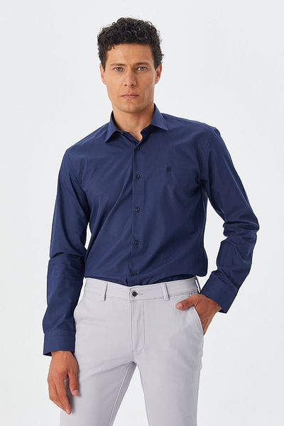 ModaPlaza Мъжка риза с дълъг ръкав Slim Fit 1064