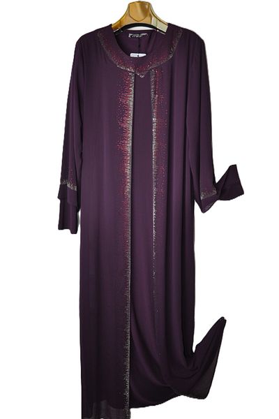elma abone Large Size Sandy Evening Dress with Stone Detail