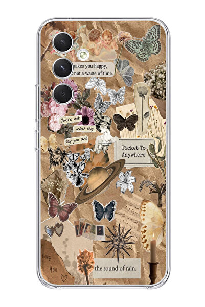 moonset Samsung Galaxy A14 Uyumlu Ticket To Anywhere Tasarımlı Baskılı Şeffaf...