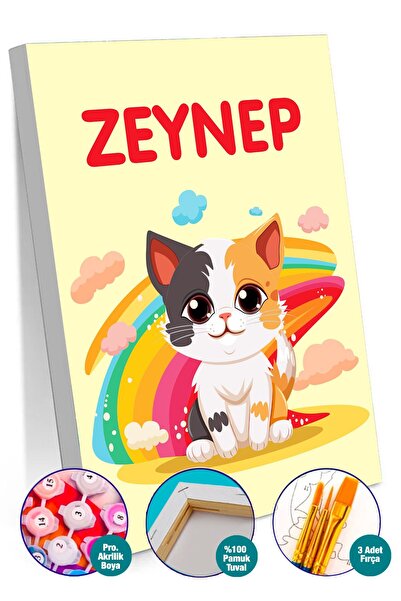 Picasso World Hobby Art Çocuk Sayılarla Boyama Numaralı Tuval Seti Fırça Boya...