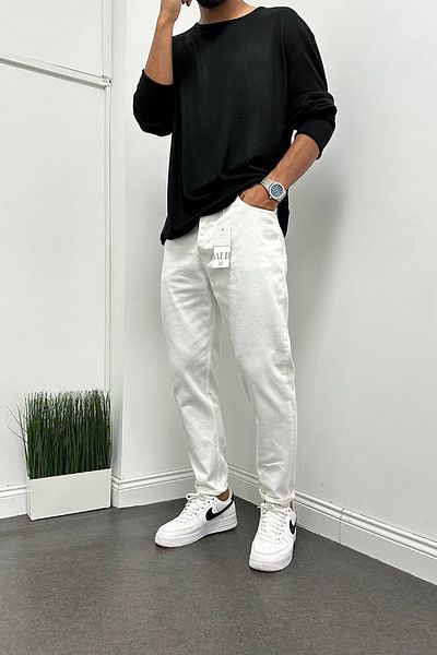 Denim Shorty Boyfriend White Color Jeans