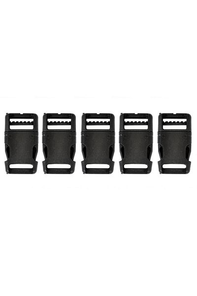 X-Perk Plastic Bag Buckle Clip Adjustable Buckle Snap Locking Buckle Backpack Buckle Apparatus Set of 5