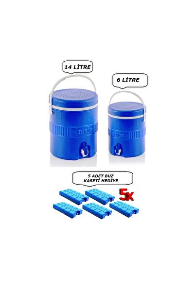 luxurianthome Toros Piknik Su Termosu Buzluk Piknik  2li 14 6 Litre + 5 Adet ...