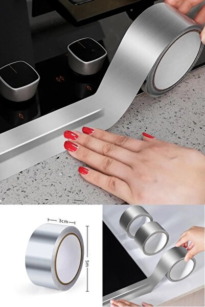 BİTERSE 5 Metre Su Sızdırmaz Kendinden Yapışkanlı Yanmaz Alüminyum Bant 3 Cm