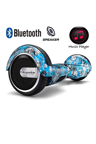CityMate Elektrikli Kaykay Hoverboard Bluetooth Hoparlörlü 6.5 Inch Grafiti Desenli Akıllı Denge