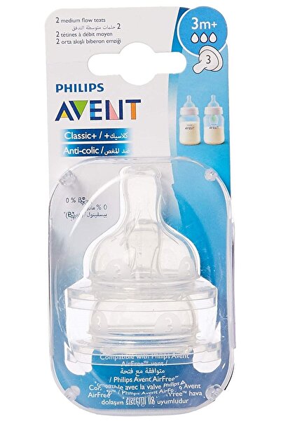 Philips Avent Scf633/27 Classic+ Ikili Biberon Emziği 3 Delikli 3 Ay+ Orta Akışlı