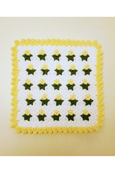 HERŞEY FIRSAT ليفة حمام من الصوف المحبوك يدويًا قطعة واحدة - أصفر