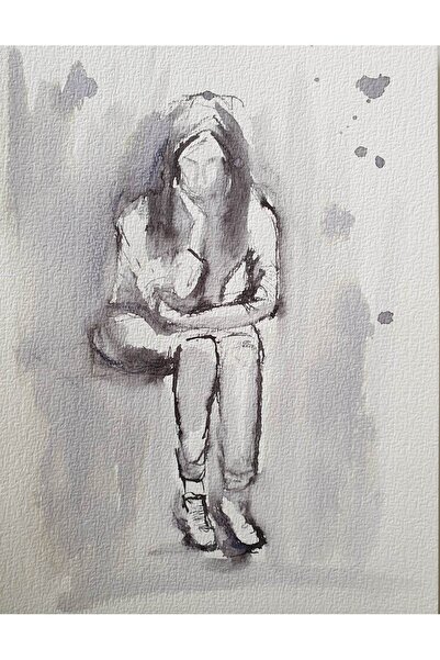 Figüratif Resim - 21x29cm Resim Kağıdı Üzerine Mürekkep