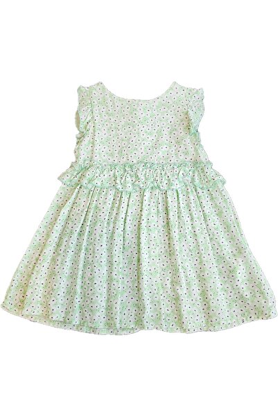 Çikoby YEŞİL ÇİÇEKLİ BEBEK ELBİSESİ
