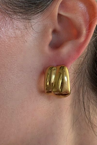 Beca Atelier 316L Vintage Steel Curved Earrings