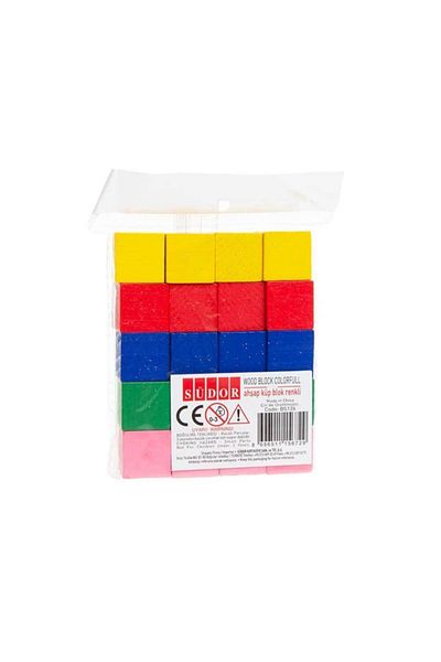 Südor 20mm Colorful Wooden Cube Block 20 Pieces