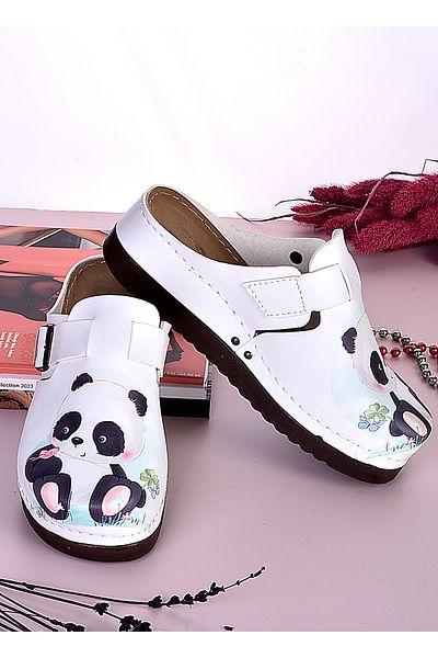 azizsahinshoes 3065 Μοντέλο Ανατομικές Παντόφλες με σχέδιο Panda