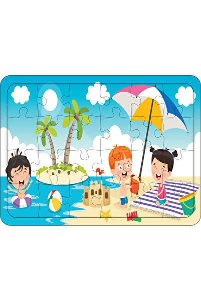 ASE DİZAYN Ahşap yapboz çocuk puzzle 24 parça 2 adet