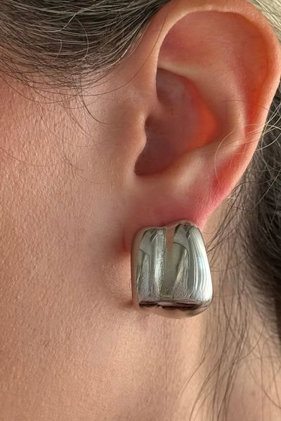 Beca Atelier 316L Vintage Steel Curved Earrings