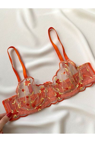 La Linaa Flora Orange Women's Bralet Suit