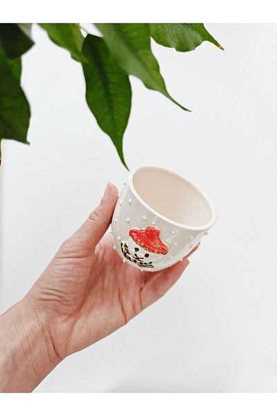 WEBBMODA Teddy Bear Turkish Coffee Cup - Handmade