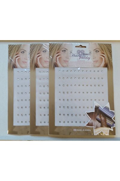JINNY'S Myhoş Saç Taşı Saç Kristal Saç Simi Aksesuar 3 Lü Paket