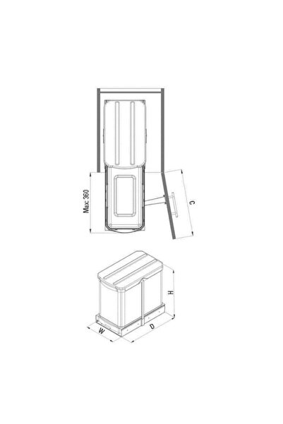 STARAX S-2572-g Teleskopik Raylı Çöp Kovası Paslanmaz Gövde 24 Lt
