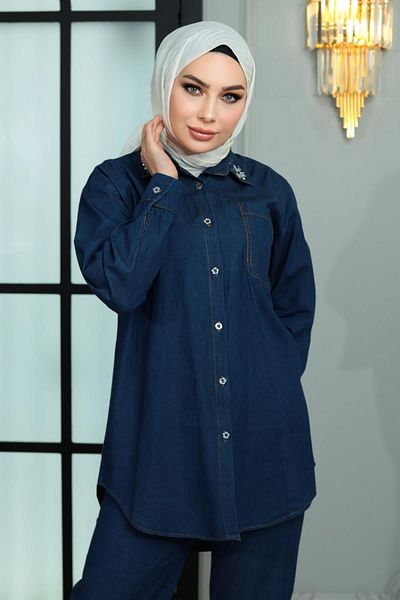Herita "Dunkelblaues Stonewashed-Denim-Set 19183"