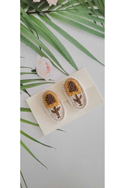 Kadın Girişimciler Atölyesi Floarea-soarelui cu cataramă brodată cu broderie ...