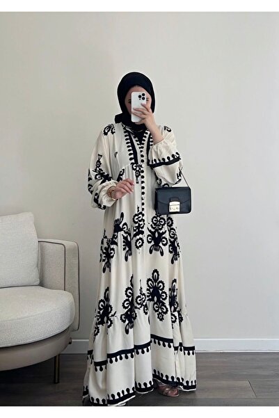 ELLASTORE Patterned Premium Viscose Dress